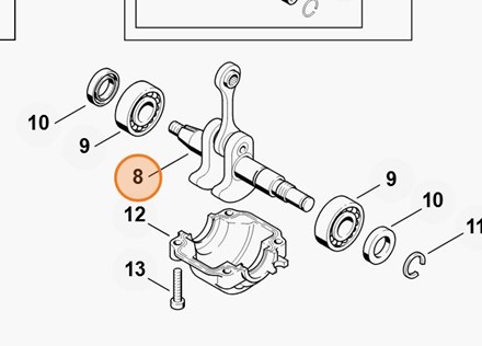 Wał korbowy 1132 030 0402, 018 C, MS 212 C-BE, MS 192 T, MS 180 C-BE, MS 182, 018, MS 180, MS 192 C-E, MS 211, MS 212.
