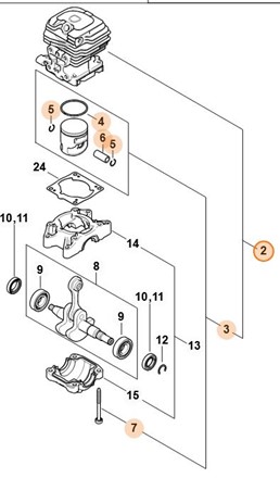 Cylinder z tłokiem Ø 39 mm 1148 020 1205