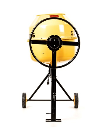 Profesjonalna betoniarka elektryczna Cedrus BT220 o pojemności 220L z żeliwnym wieńcem i kołem przechyłu