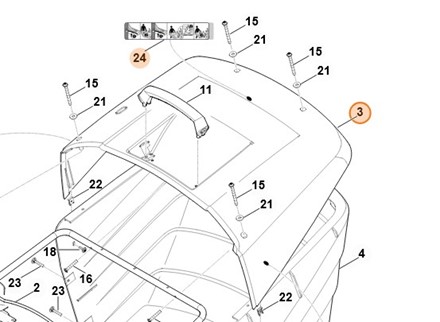 Osłona Stihl 6160 700 8902 oryginalna pokrywa OEM do traktorka RT 4082 i RT 5097