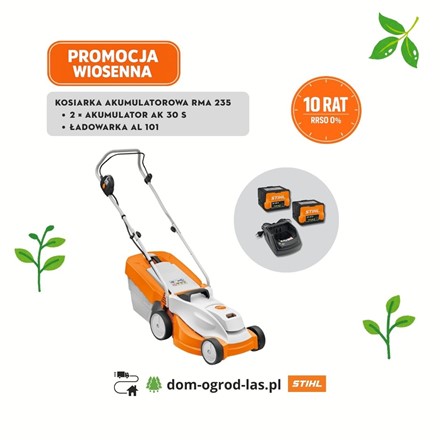 Kosiarka akumulatorowa STIHL RMA 235 z 2 akumulatorami AK 30 S i ładowarką AL 101 – promocja wiosenna
