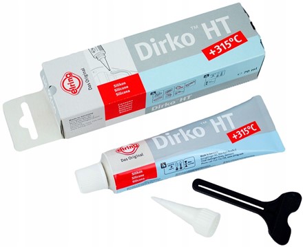  Masa uszczelniająca Elring Dirko HT w tubce 70ml – wysokotemperaturowy silikon do silników (kolor szary/czerwony)