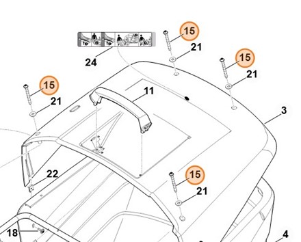 Śruba ścinana M6x65 Stihl 9039 488 1460 oryginalna część OEM do traktorka RT 4082 i RT 5097