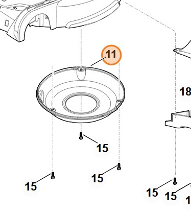 Oryginalna plastikowa osłona ochronna Stihl o numerze katalogowym 6364 706 0740 do kosiarek spalinowych