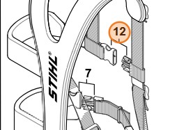 Oryginalny polimerowy zamek z pasem i klamrą Stihl OEM 4147 710 6402 do szelek kos spalinowych
