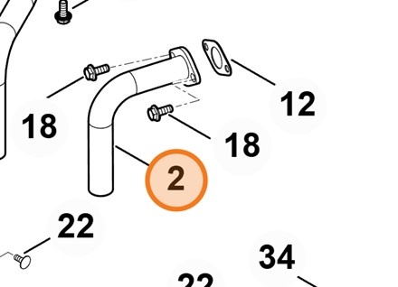 Oryginalny metalowy kolektor wydechowy lewy Stihl OEM 6170 140 2550 do traktorka kosiarki serii RT