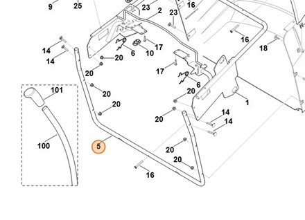 Pałąk Stihl 6160 763 0410 oryginalna część OEM do traktorków RT 4082 i RT 5097