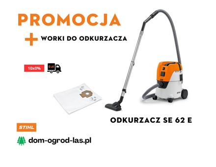 Reklama promocyjna odkurzacza SE 62 E STIHL z workami do odkurzacza