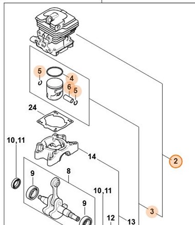 Cylinder z tłokiem Ø 37 mm 1148 020 1201