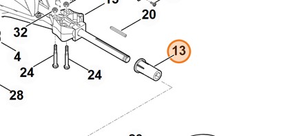 Oryginalna stalowa tuleja dystansowa Stihl OEM 6165 764 2800 do traktorów ogrodowych serii MT i RT