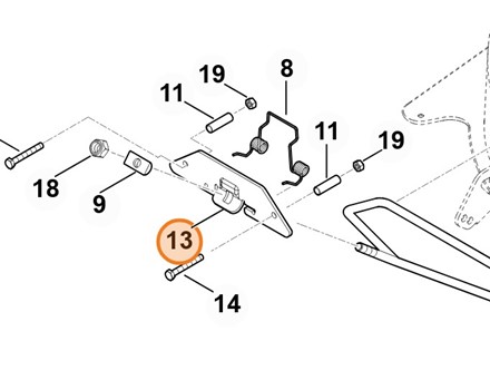 Uchwyt blachy STIHL 6140 763 5430 do traktorka i kosiarki samojezdnej