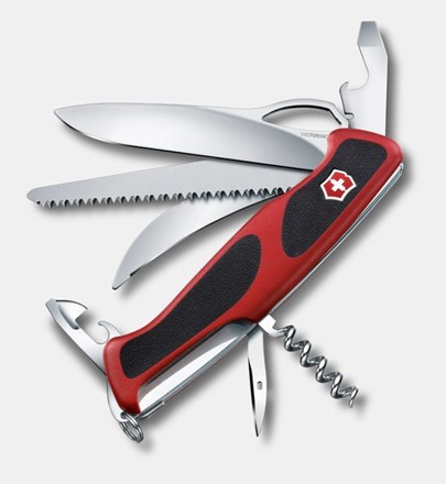 Scyzoryk Victorinox Ranger 57 M Grip z piłą do drewna, korkociągiem, blokowanym ostrzem. 