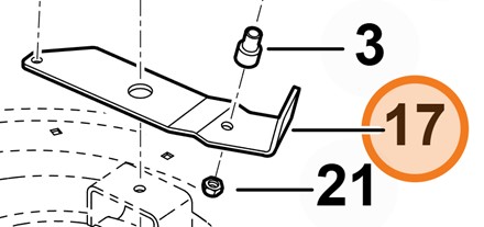 Oryginalne ramię napinacza zaciskowe paska Stihl OEM 6160 764 2600 do kosiarki traktorka serii MT i RT 5097