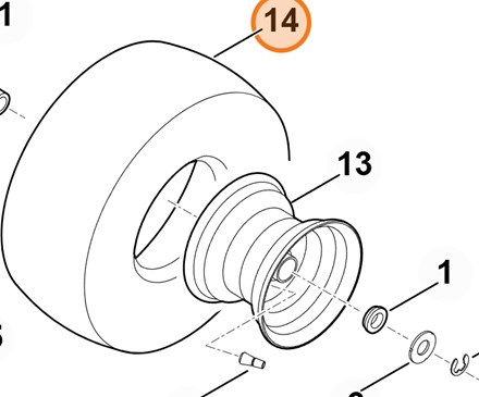 Oryginalna opona trawiasta Stihl 15x6,00-6 OEM 6170 704 9505 do traktorka kosiarki