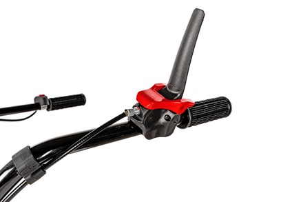 Mała glebogryzarka spalinowa Cedrus GL08 z kołami transportowymi i silnikiem Weima