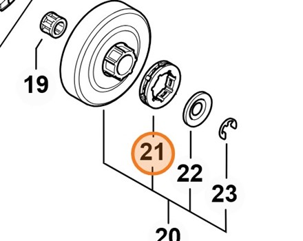 Pierścieniowe koło napędu łańcucha tnącego 3/8" 7Z 0000 642 1223