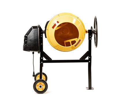 Betoniarka elektryczna Cedrus BT120 120L na stalowej ramie z kołami transportowymi