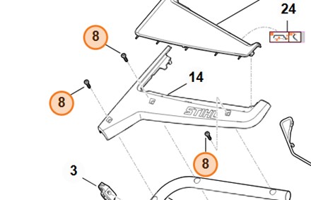 Oryginalna śruba wkręt samogwintujący Stihl P8x30 OEM 9104 020 6030 do maszyn ogrodowych