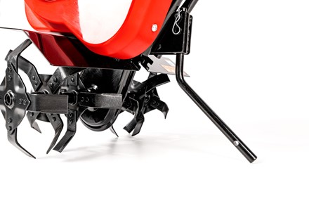 Mała glebogryzarka spalinowa Cedrus GL08 z kołami transportowymi i silnikiem Weima