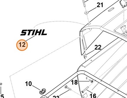 Naklejka STIHL 6170 967 4403 oryginalna etykieta OEM do traktorka RT 4082 i RT 5097