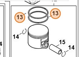 Pierścień tłokowy Ø 44x1,2 mm 4147 034 3005