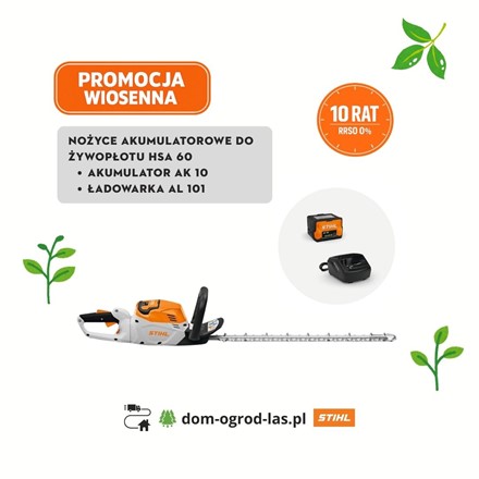 Nożyce akumulatorowe STIHL HSA 60 z akumulatorem AK 10 i ładowarką AL 101