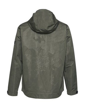 Zielona kurtka przeciwdeszczowa STIHL WEATHER PROTECTION PIXEL z pikselowym wzorem