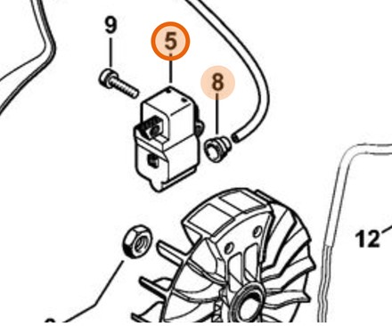 Oryginalny elektroniczny moduł zapłonowy cewka Stihl OEM 4224 400 1300 do przecinarek spalinowych TS 700 i TS 800