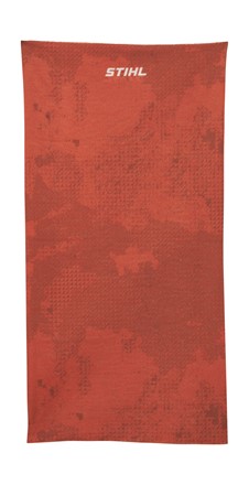 Komin PIXEL STIHL pomarańczowy z pikselowym wzorem i białym logo