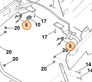 Sprężyna skrętna Stihl 6170 703 4900 oryginalna część OEM do traktorków RT 4082 i RT 5097