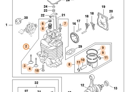 Cylinder z tłokiem Ø 50 mm 4283 020 1200