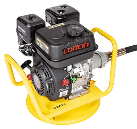 Napęd spalinowy wibratora do betonu Cedrus WT01 z silnikiem Loncin i podłączoną buławą wibracyjną