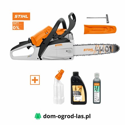 Pilarka STIHL MS 172 z olejem HP Super 100 ml, olejem ForestPlus 1 l i butelką do mieszanki