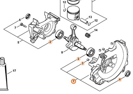 Oryginalny karter silnika Stihl od strony wentylatora OEM 4148 020 2602 do kosy spalinowej FS 490 C FS 510 C FS 560 C