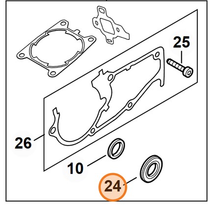 Oryginalny pierścień uszczelniający wału Stihl o numerze katalogowym 9640 951 1600 i wymiarach 15x29,6x4 mm