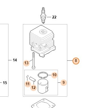 Cylinder z tłokiem Ø 34 mm 4140 020 1206