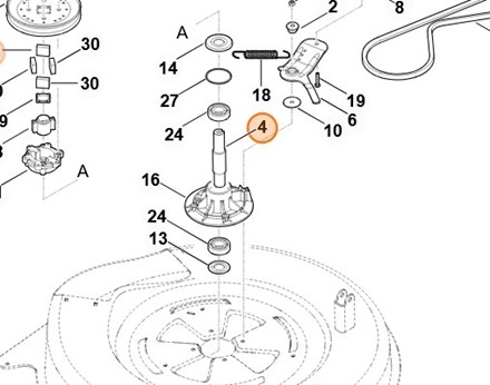 Wałek noża 6140 702 0700