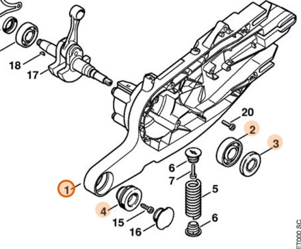 Oryginalny aluminiowy karter silnika (skrzynia korbowa) do przecinarki spalinowej Stihl TS 700 o numerze OEM 4224 020 2910