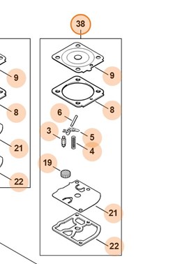 Zestaw naprawczy gaźnika RB-150 Z000 001 K088