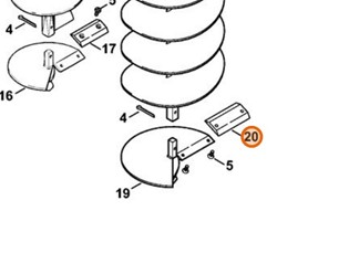 Ostrze STIHL 4404 682 3105 do wiertnicy BT 120 C BT 131 – nóż do świdra ziemnego