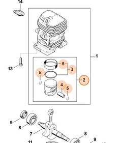 MS 180 2-MIX Tłok Ø 38 mm 1130 030 2015