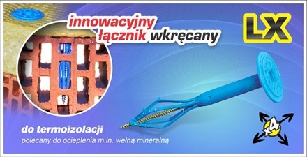 Łącznik LXK do Mocowania Styropianu i Wełny Mineralnej 