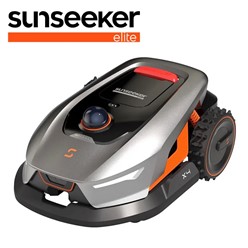  Robot koszący Sunseeker X4 Elite 1200 przygotowany do pracy w ogrodzie.