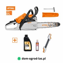 Zestaw STIHL: pilarka spalinowa MS 172, olej HP 100 ml, prowadnik 2-w-1 3/8 P 4,0 mm i olej do pił łańcuchowych ForestPlus 1 l