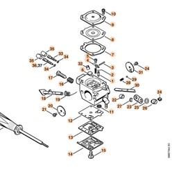 Gaźnik HD-31 Stihl FS500 FS550 FS550L oryginalny 4116 120 0606