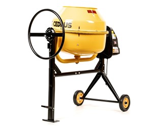 Profesjonalna betoniarka elektryczna Cedrus BT160 160L z żeliwnym wieńcem na stalowej ramie
