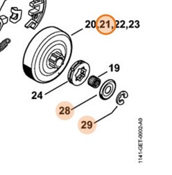  Zestaw koła napędu łańcucha pierścieniowego 0.325" 8Z 1141 007 1003