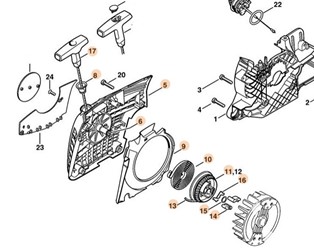 Pokrywa wentylatora z urządzeniem rozruchowym 1133 080 2807