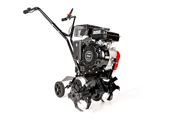 Mała glebogryzarka spalinowa Cedrus GL08 z kołami transportowymi i silnikiem Weima