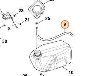 Giętki przewód paliwowy 6140 350 2720
